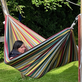 Kids Play BAHIA Hammock in durable fabric | Guatemala mix design 